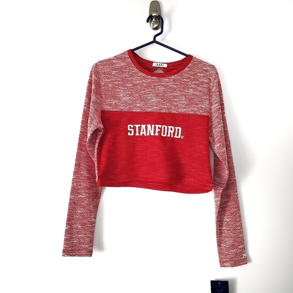 Stanford University Crop Top Long Sleeves Med NUYU